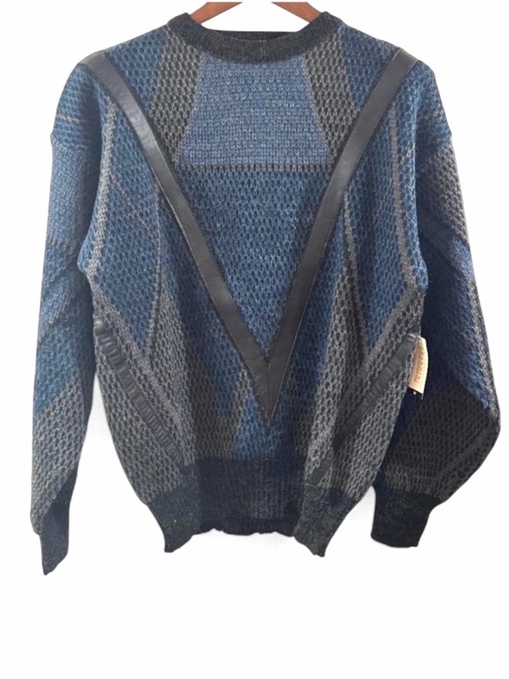 VTG 80s Geometric Crewneck Sweater Size Men’s Medium (NWT)
